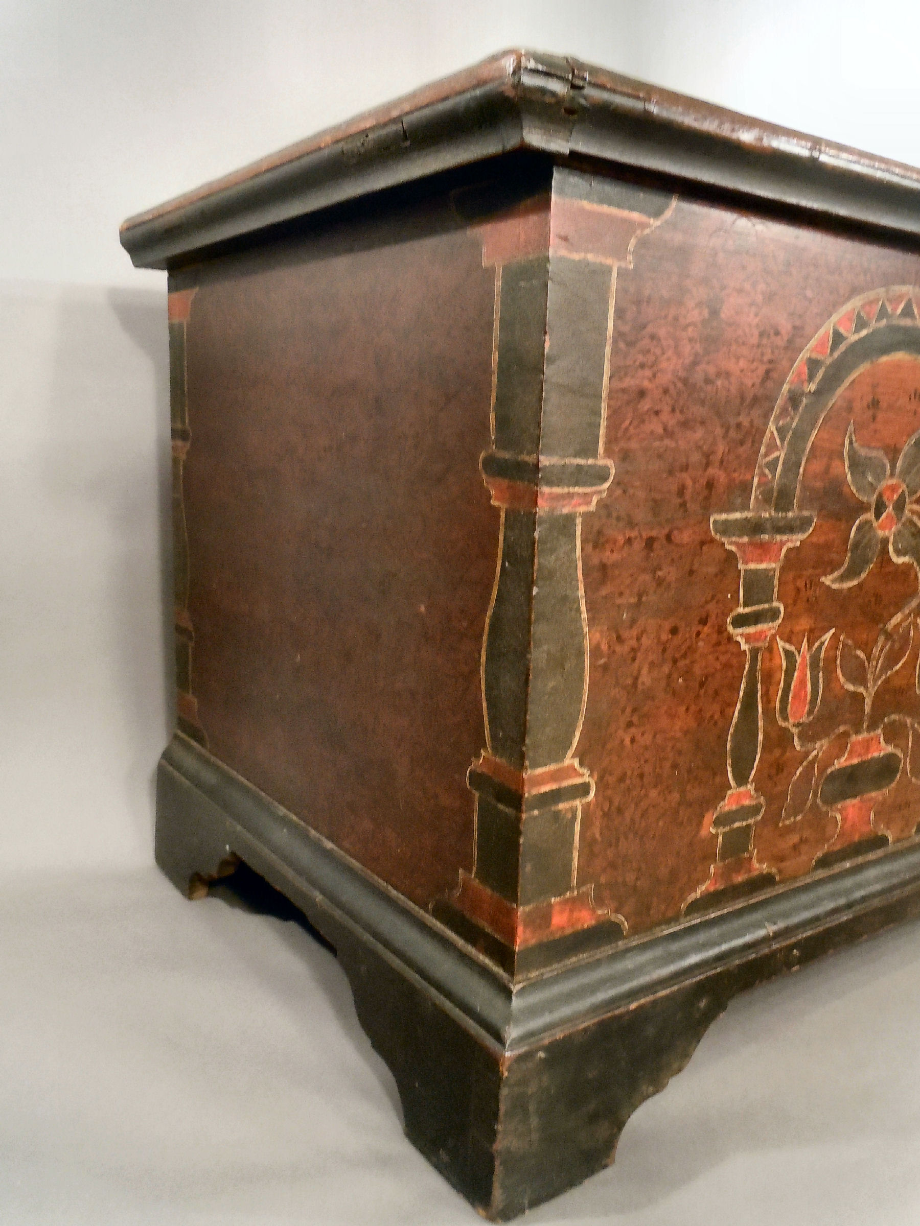 Original Painted Decorated DOWER CHEST American Antiques