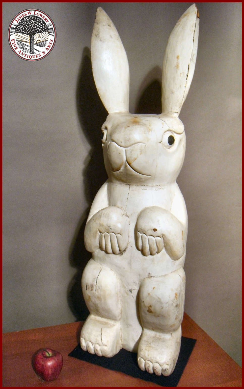 FOLK WOOD CARVED WHITE RABBIT – American Antiques